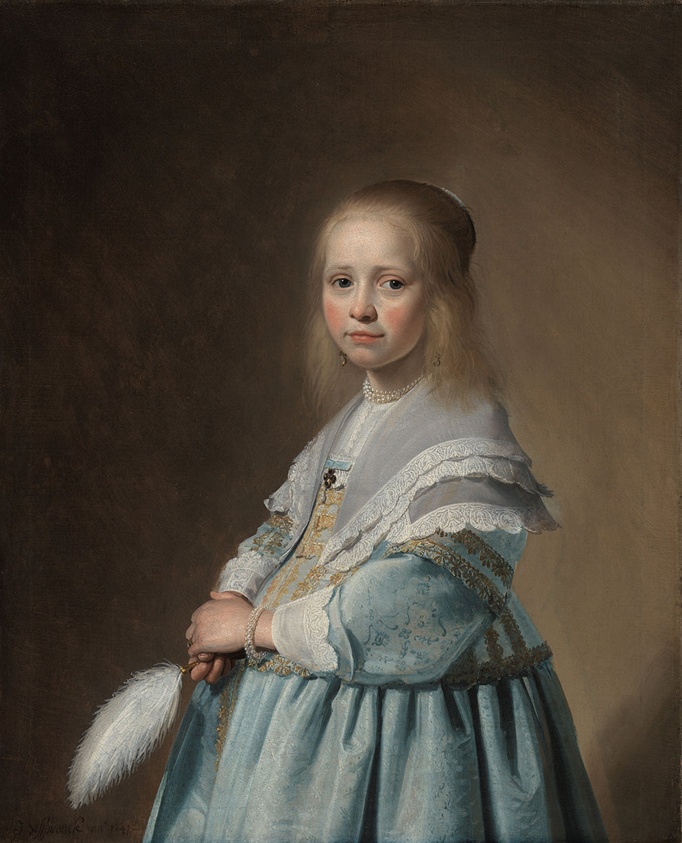 Portret van een meisje in het blauw - Binnenkunst.nl