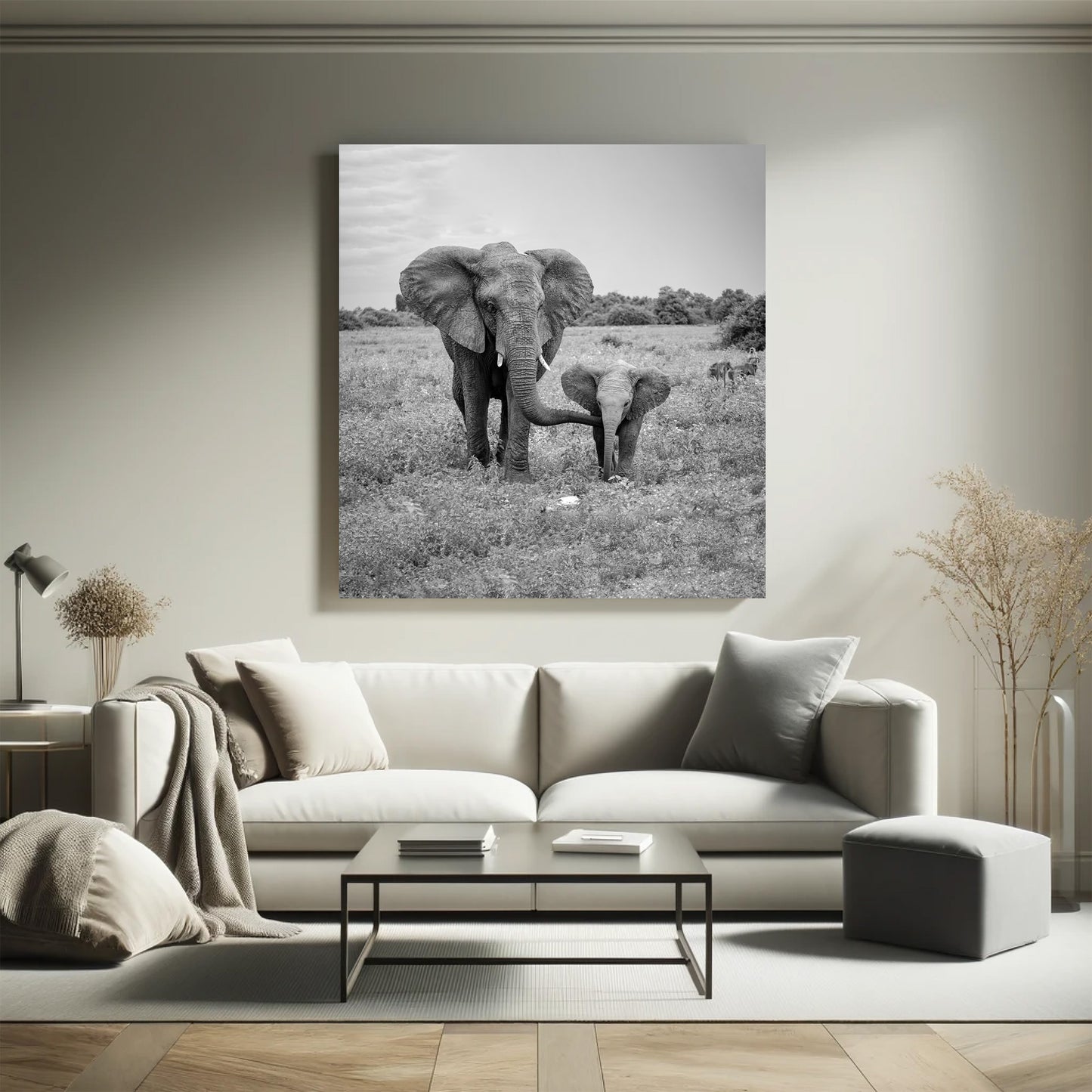 Olifant in zwart-wit - Binnenkunst.nl